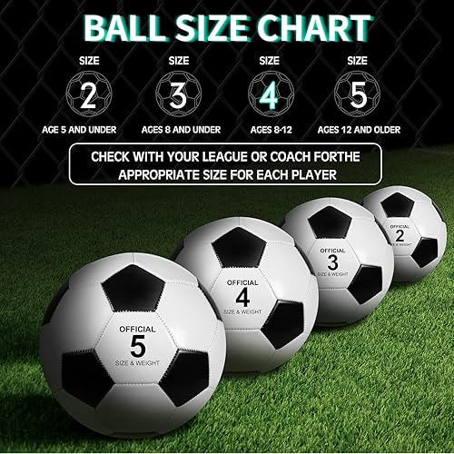 Miniatura 4 de HyDren Paquete de 24 pelotas de fútbol a granel con bomba, pelotas de fútbol oficiales para exteriores, donación de caridad cristiana, regalos