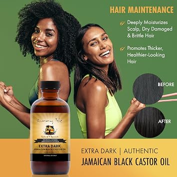 Sunny Isle Jamaican Black Extra Dark Castor Oil 4oz | 100% Natural, Moisturizing for Hair, Scalp and Skin