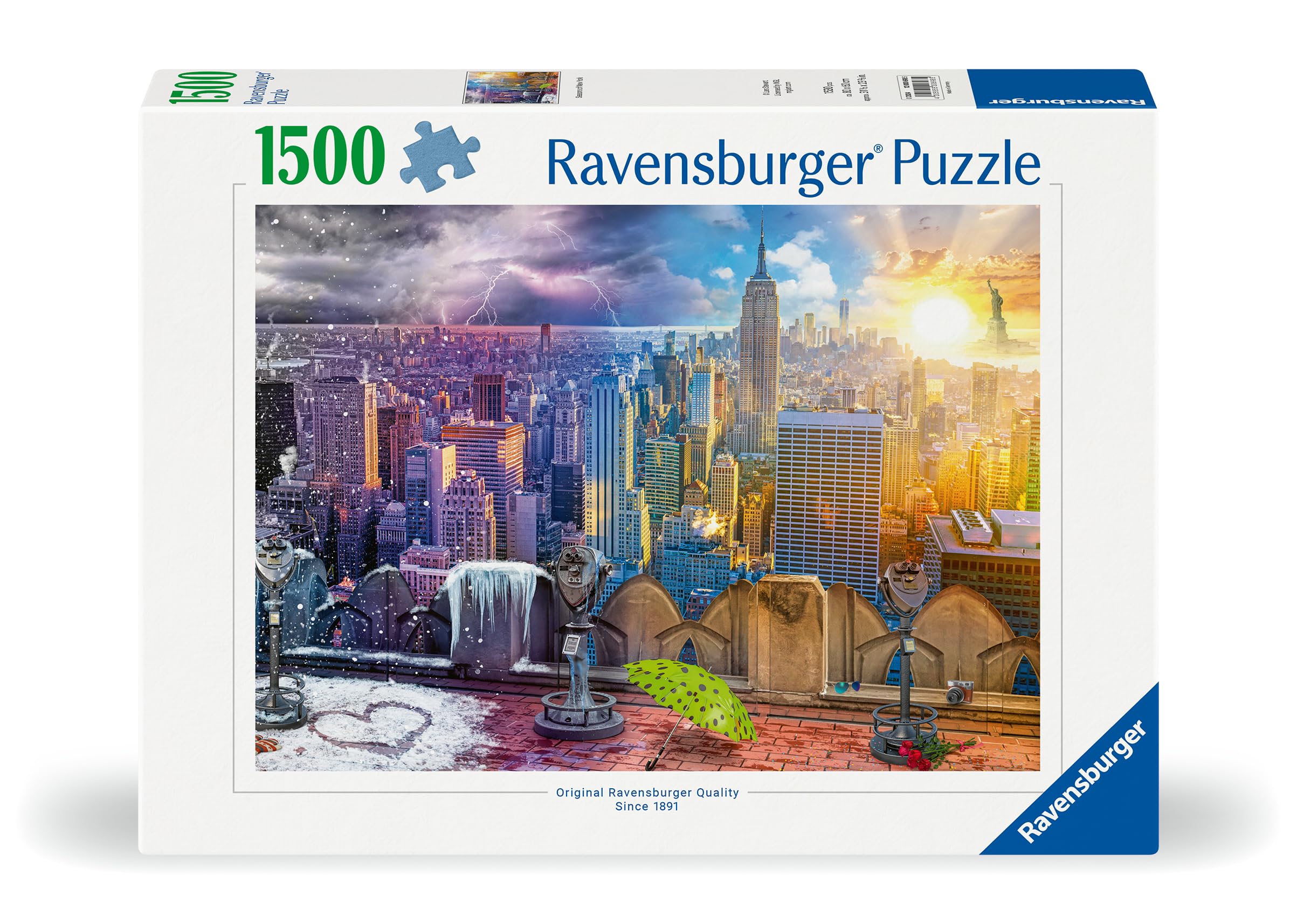 Ravensburger New York Summer and Winter 1500 Piece Jigsaw Puzzles for Adults and Kids Age 12 Years Up, Various Colours - Image 2