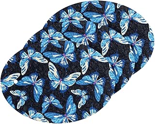 susiyo Blue Butterflies Scrub Sponges Multi-Use Scrubbing Sponge for Cleaning Kitchen Washing Dishes & Bathroom (Set of 3)