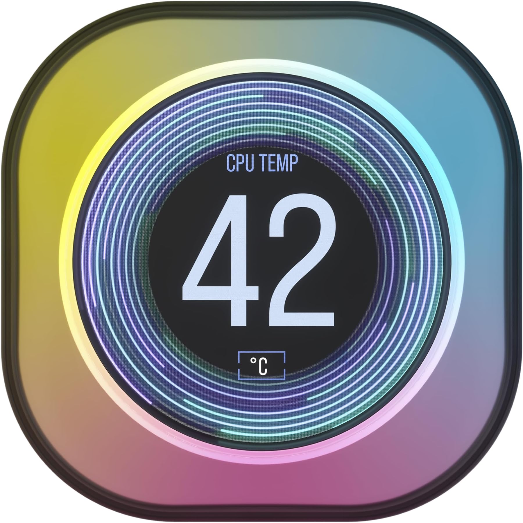 CORSAIR iCUE Link AIO LCD Screen Module - 2.1” IPS LCD Screen - 24 Individually Addressable RGB LEDs - Tool-Free Installation - Black