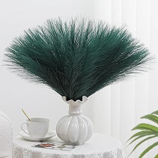 Alecono 𝟯𝟬𝙋𝙘𝙨 Pampas Grass 17in, Green Pampas Grass Decor for Home Decoration, Faux Pampas Grass for Floor Vase Fille...