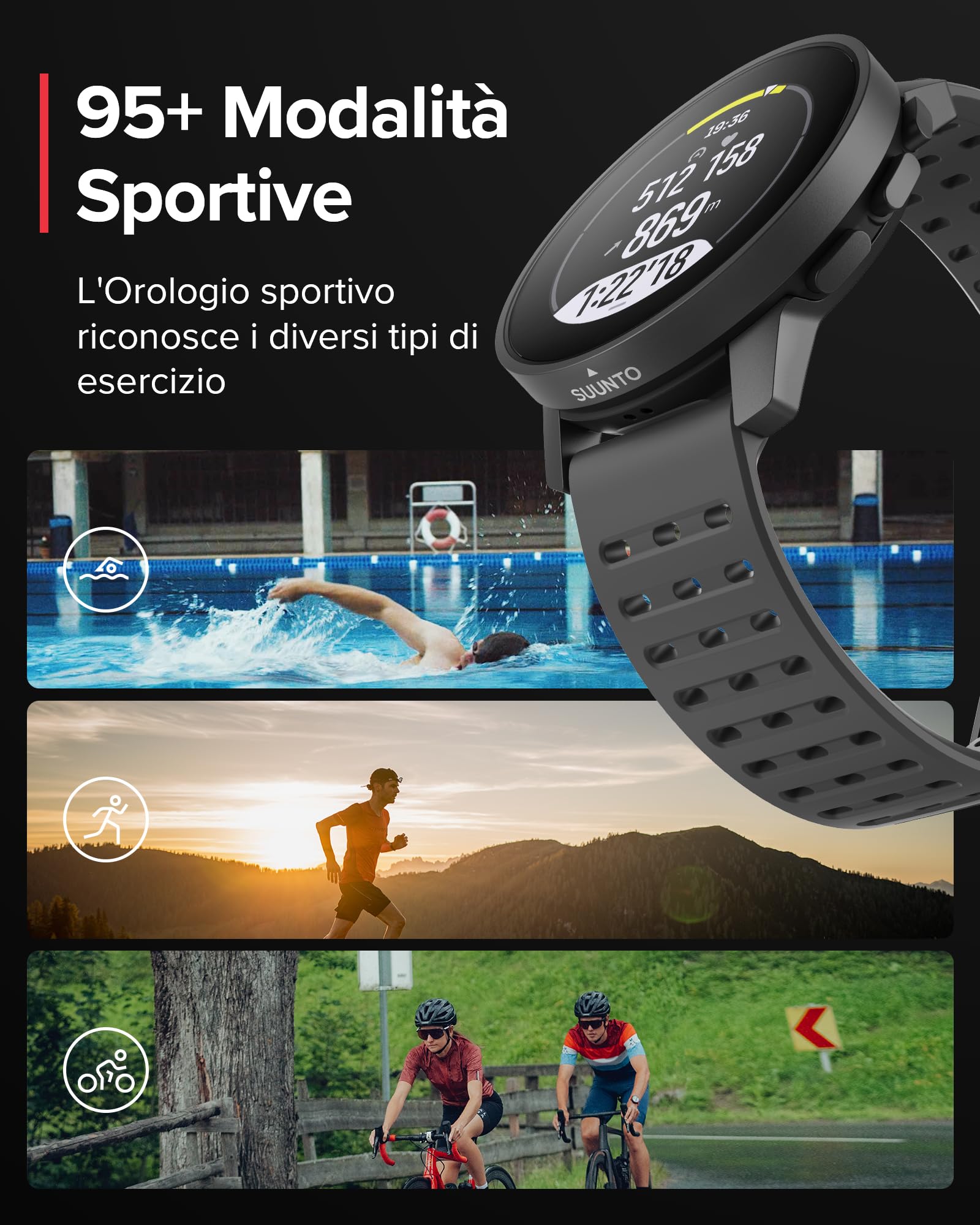 SUUNTO 9 Peak Pro Orologio Sportivo Uomo e Donna, Smartwatch Impermeabile GPS Activity Tracker, Monitoraggio Salute 24/7, 95+Sport, Cardiofrequenzimetro, Altimetro, Barometro, Autonomia 21 Giorni