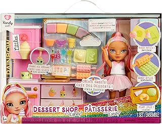 RAINBOW HIGH Littles Dessert Shop with Kandy Playset - Incluye una Pequeña Muñeca Rosa de 14 cm, Haz Helados y Dulces, para Niños Mayores de 4 Años
