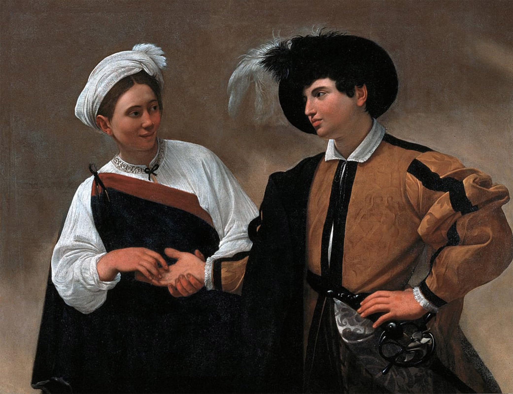 RZHRHJES Retro Picture Portrait Oil Painting Modern Wall Artwork Good Luck by Merisi Caravaggio Canvas Poster for Office Decor 60x90cm