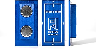 Stud and Trim, stud finder, 1/4" and 1/2" trim reveal gauge, 1/8" door gap reveal gauge, no batteries required.