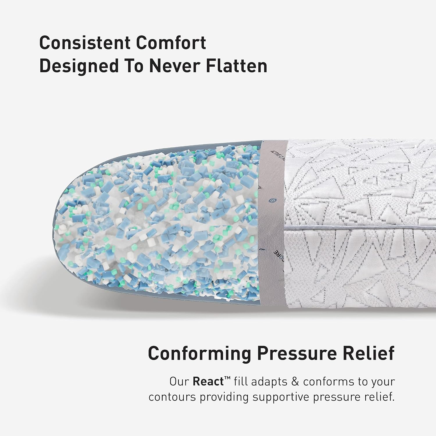 Bedgear Storm Performance Pillow – 0.0 - Cooling Bed Pillow for Hot Sleepers - Medium Firmness Pillow for All Sleep Positions, Washable & Removable Cover - 20" W x 26" L x 4.75" H - Image 5