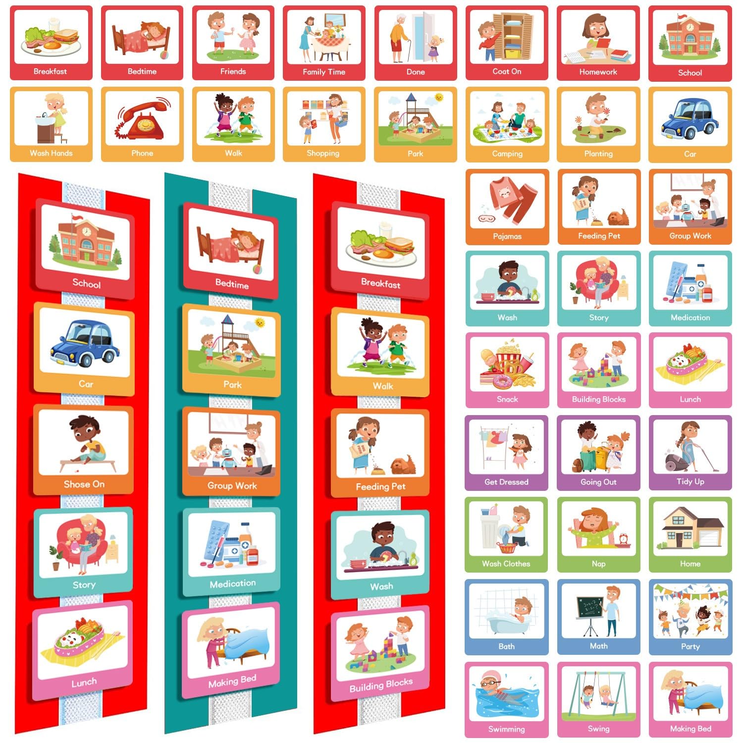 YWhalep Behavior Chart for Kids Student at Home Reward Responsibility Chart for Boys Girls, Kids Daily Routine Chore Chart for Good Habits Cards School