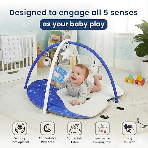 Miniatura 4 de Alfombra de juegos para bebé para gimnasio y actividades (cara sonriente)