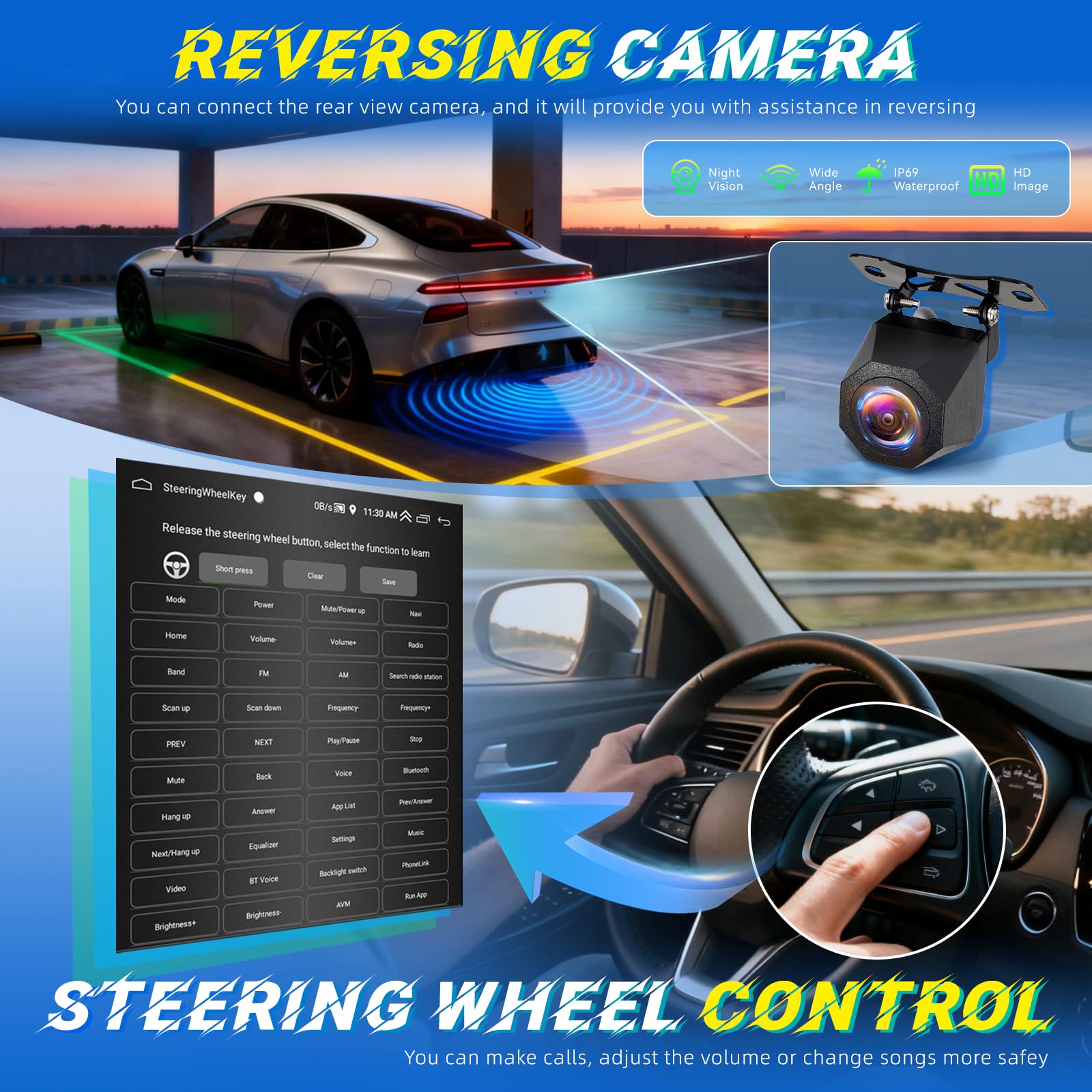 Radio samochodowe 2G + 64G Android do Peugeot 407 2004-2011,9 cala ekran dotykowy stereo, bezprzewodowe Carplay i Android Auto/GPS/WiFi/Bluetooth/EQ/FM RDS, radio