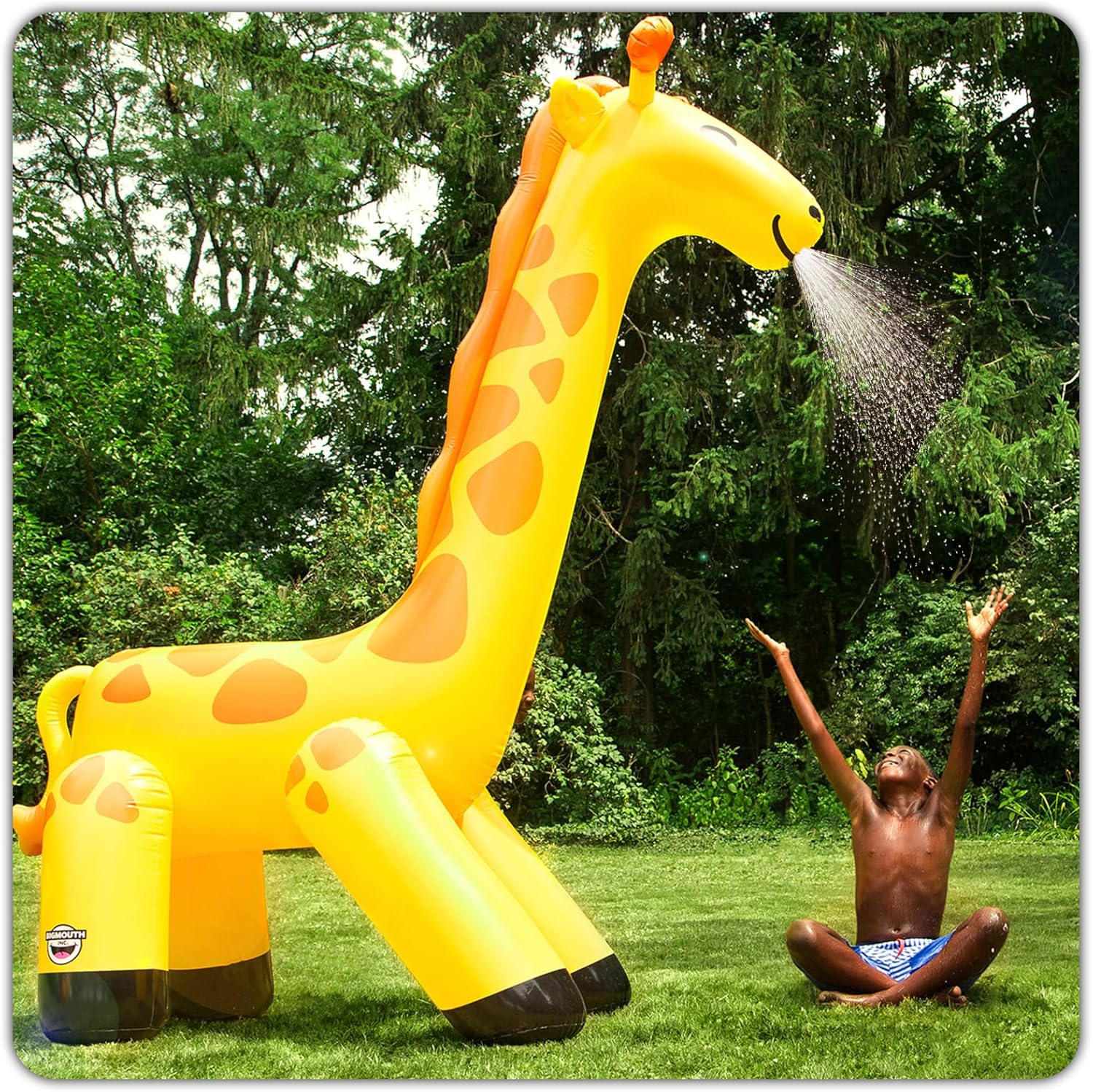 BigMouth Inc. Giant Giraffe Inflatable Sprinkler for Kids, Backyard Water Toy with Simple Inflate/Deflate, Fun Summer Activities