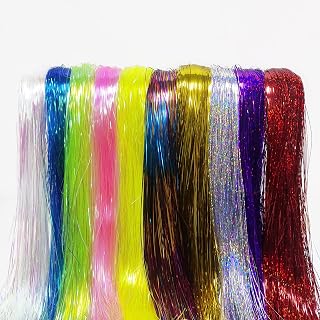 Aventik Fly Tying Materials Set 10 Colors Ripple Flashabou & Crystal Flash Fishing Lure Making Supplies for Flies Flash Fiber & Crystal Flash Set