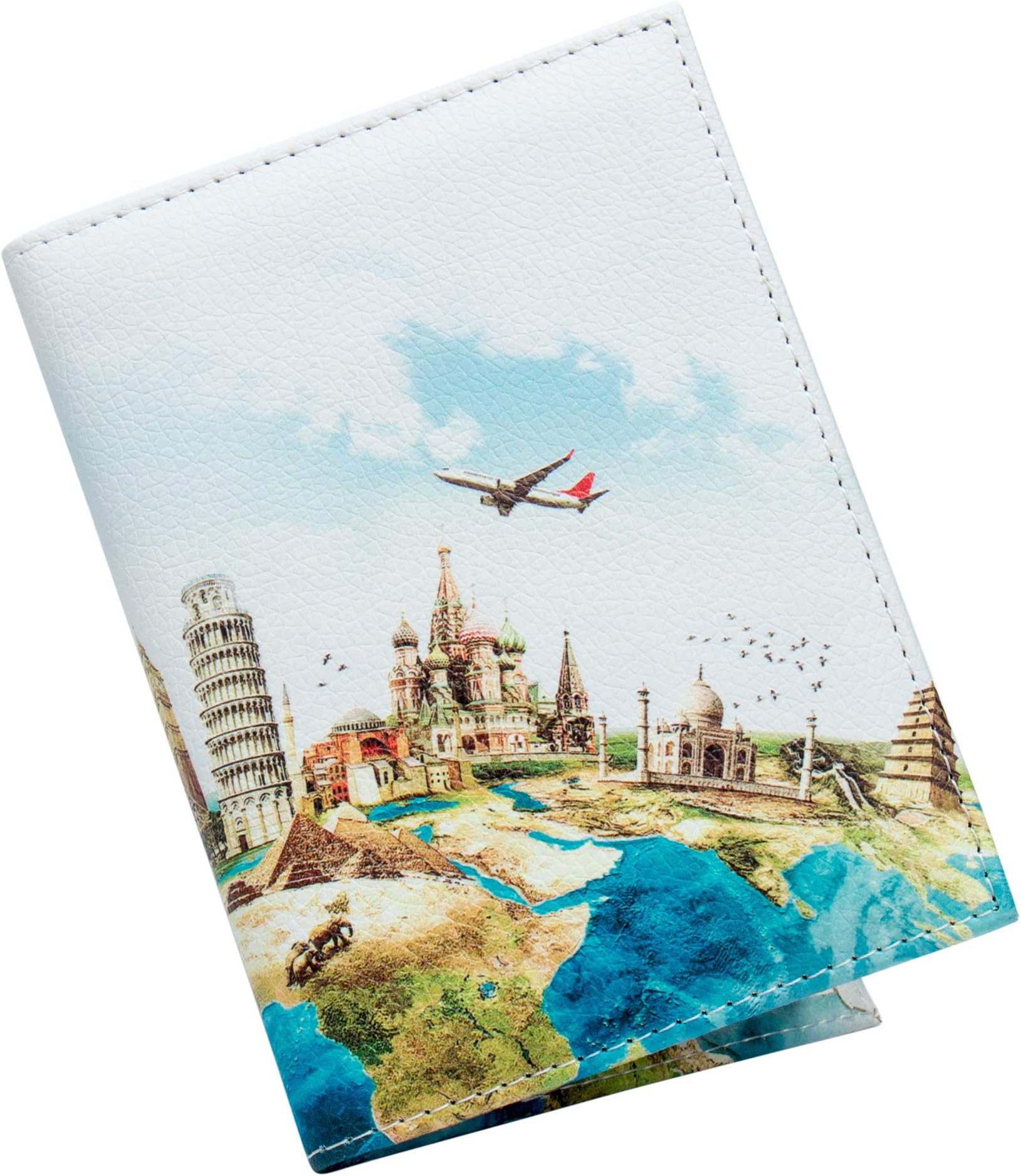 ZONGSHU Passport Cover Holder Case Scenery Patten Travel Luggage Passport Waller With Pu Leather