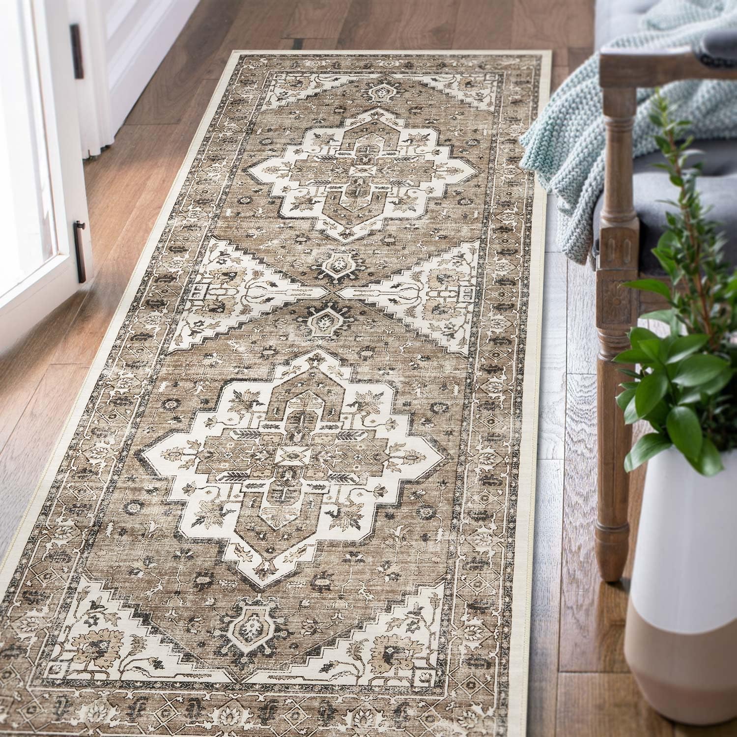 jinchan Runner Rug 2x5 Tribal Kitchen Runner Rug Washable Rug Non Slip Carpet Thin