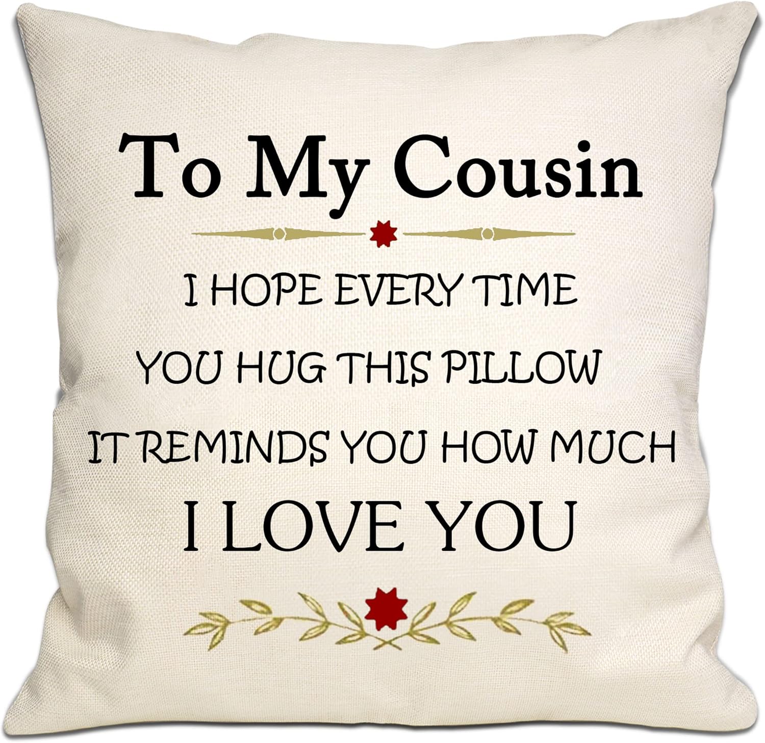 Amazon.com: Bommex Cousin Reminder Throw Pillow Cover - Hug & Feel ...