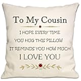 Bommex Cousin Reminder Throw Pillow Cover - Hug & Feel Loved Every Time