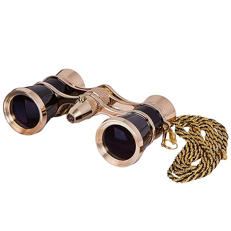 Levenhuk Broadway 325F Opera Glasses (Black, with Backlight and Chain), 3X, with Accessory kit
