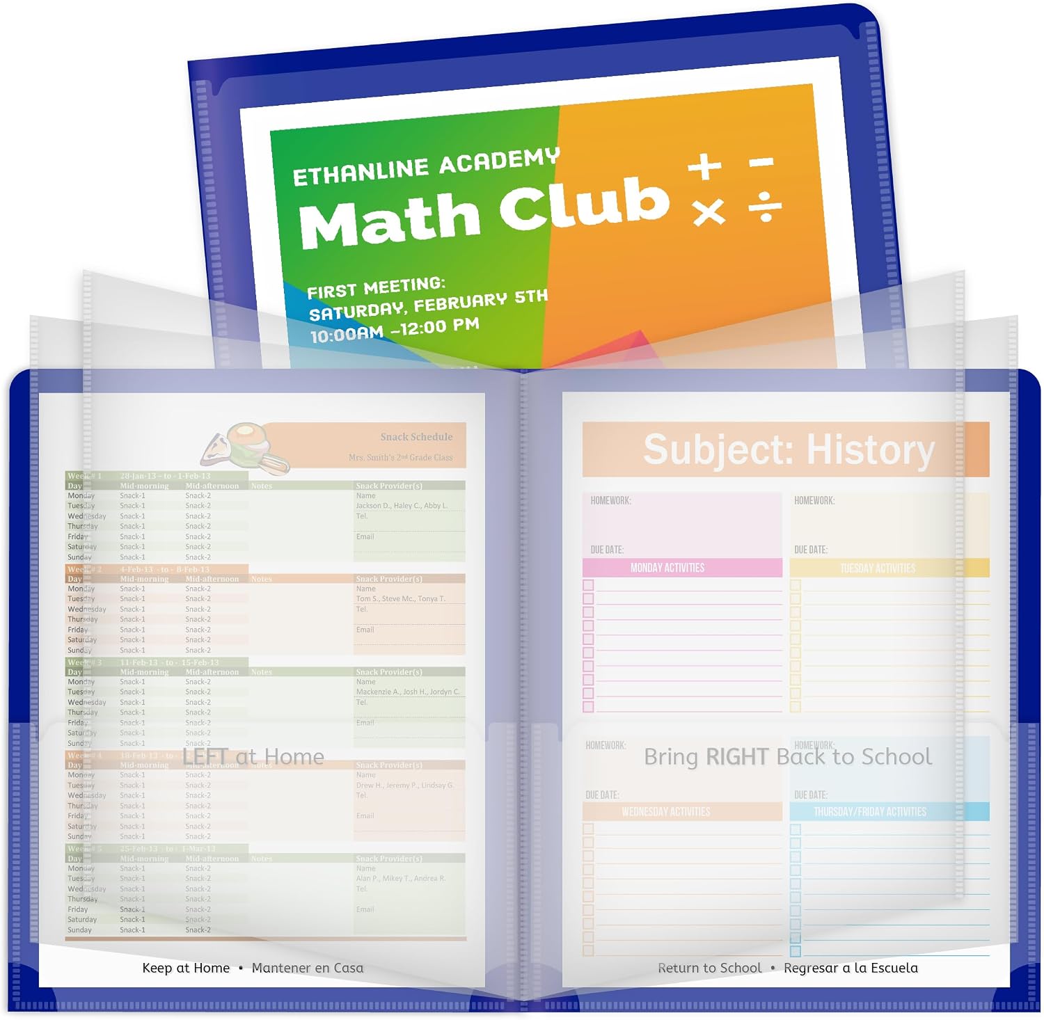C-Line Classroom Connector School-to-Home Folders, Assorted Colors, 6 per Pack (32010) image 5