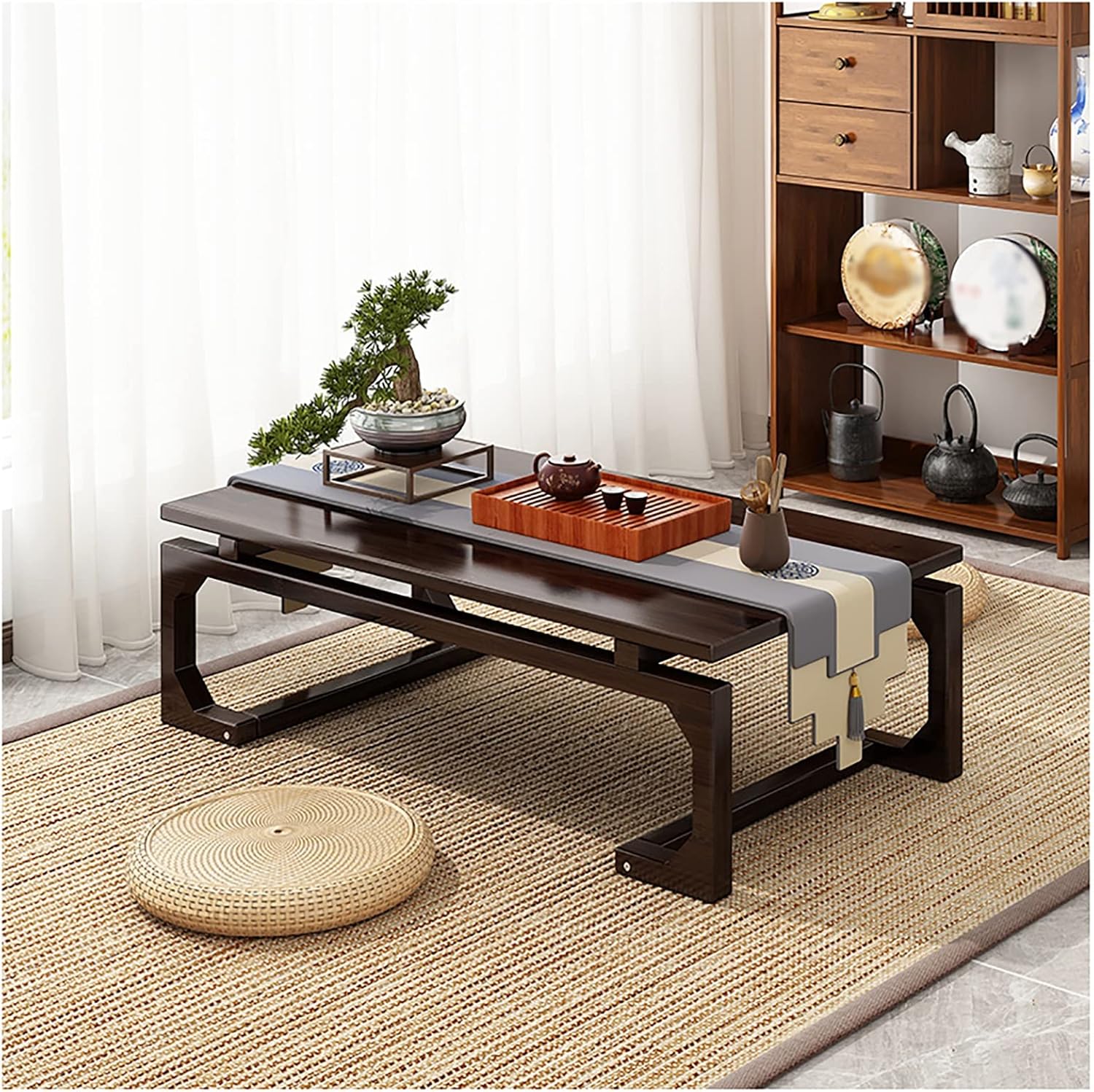 Japanese Floor Table, Low Altar Table for Meditation