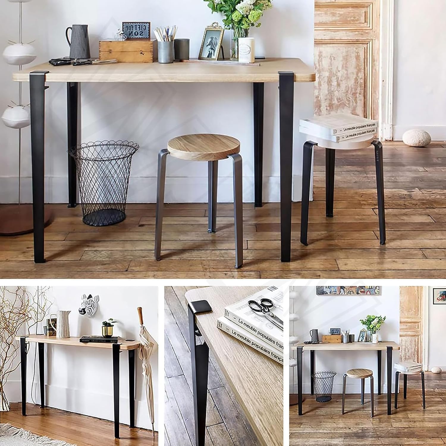 Amazon | テーブル脚 4本セット家具 金属製の家具の脚 調節可能 F字型