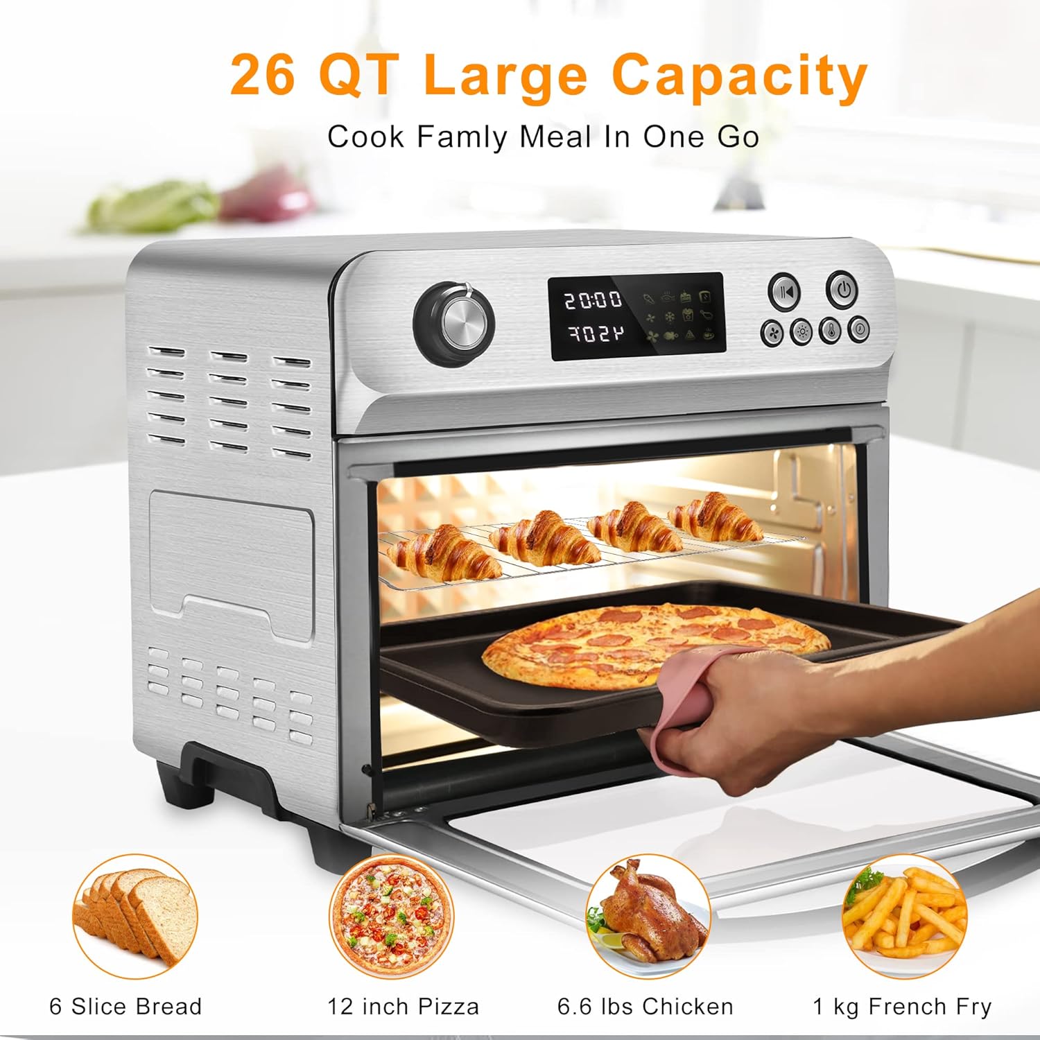 Buy ZOKSUN Air Fryer Convection Toaster Oven Combo 26 QT Large 10in1 Digital Countertop