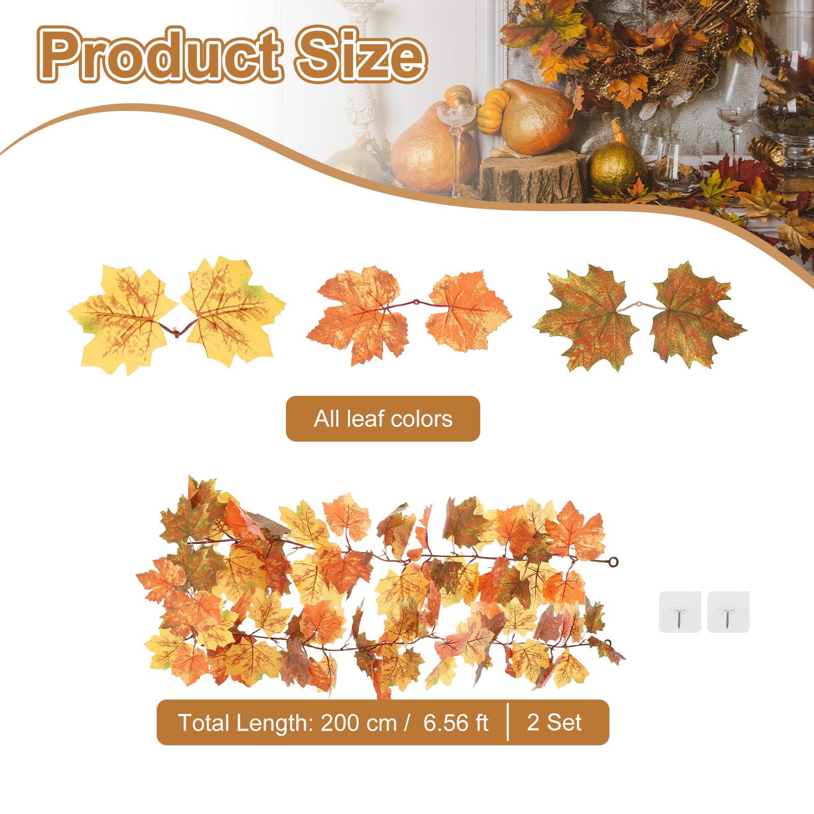 PATIKIL Fall Garlands 6.6Ft/Piece - Image 2