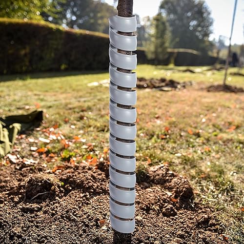 Miniatura 7 de 4 protectores de tronco de árbol, 2 tamaños, protector de árbol en espiral de plástico, protector de corteza de árbol, envoltura de tubo para