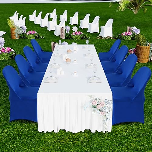 Vista 48 de HAINARverS Fundas para sillas plegables de elastano elástico, 30 unidades, protector universal para sillas para bodas, fiestas, banquetes