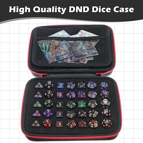 Miniatura 3 de Estuche para dados con bandeja ranurada extraíble para almacenamiento de dados, compatible con juegos de rol DND y otros juegos de mesa, con