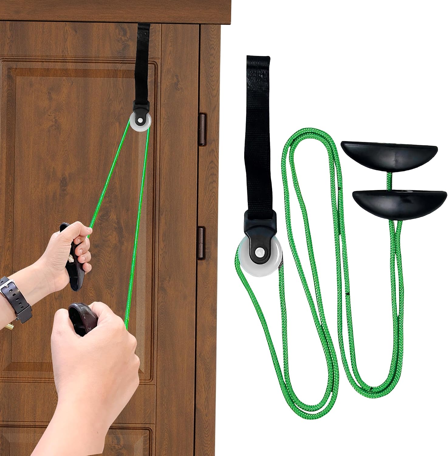 AARAM Pulley with Rope and Door Strap, Easy to Use Exercise Equipment for Frozen Shoulder and Hand/Arm Exercise Material Nylon Plastic, Smooth Action Pulley
