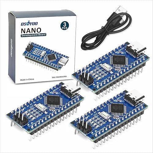 OSOYOO 3pcs Nano módulo en+mega+328P-AU CH340 5V16M USB-C Micro-controlador Junta para Arduino Nano V3.0