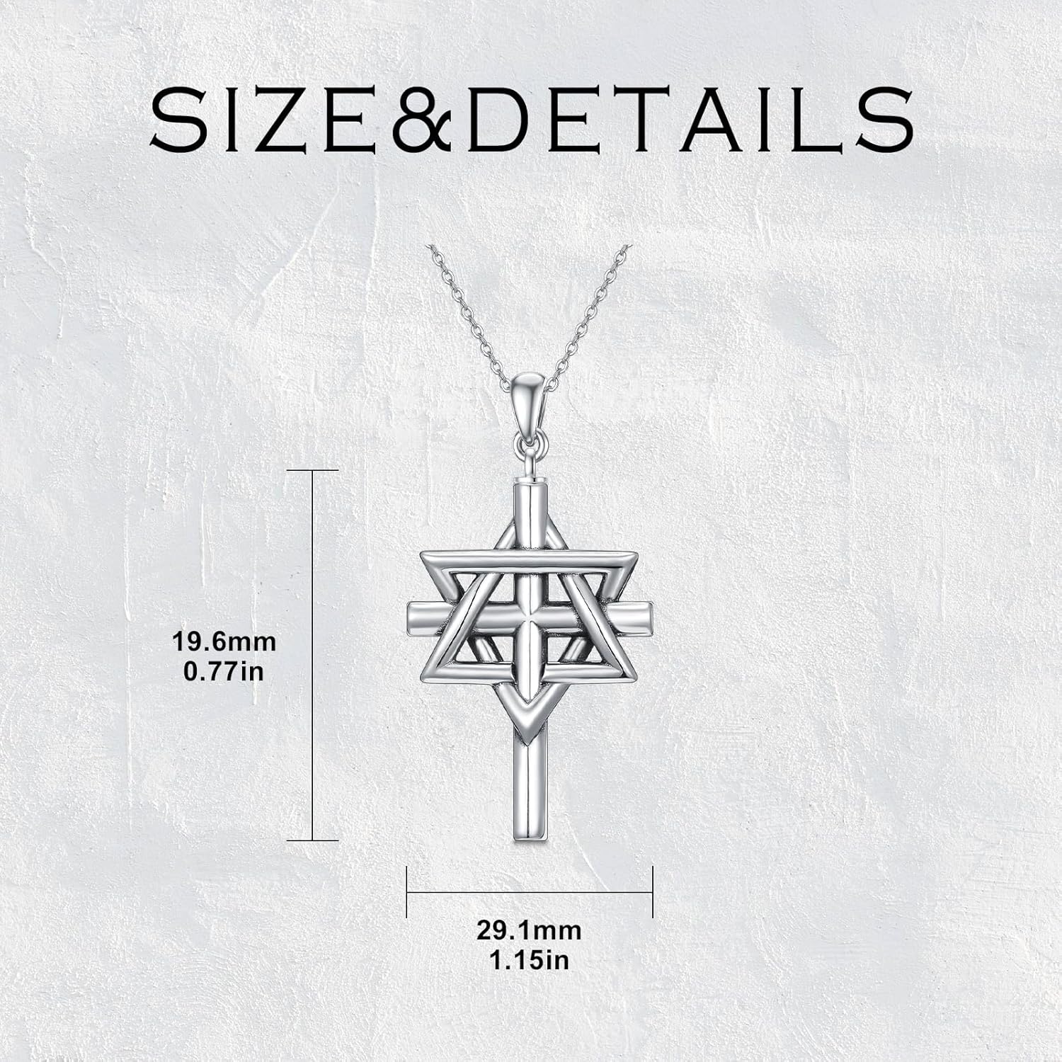 PROESS Cross Star Of David Necklace 925 Sterling Silver Cross Pendant Necklace For Women Men Religious Jewelry