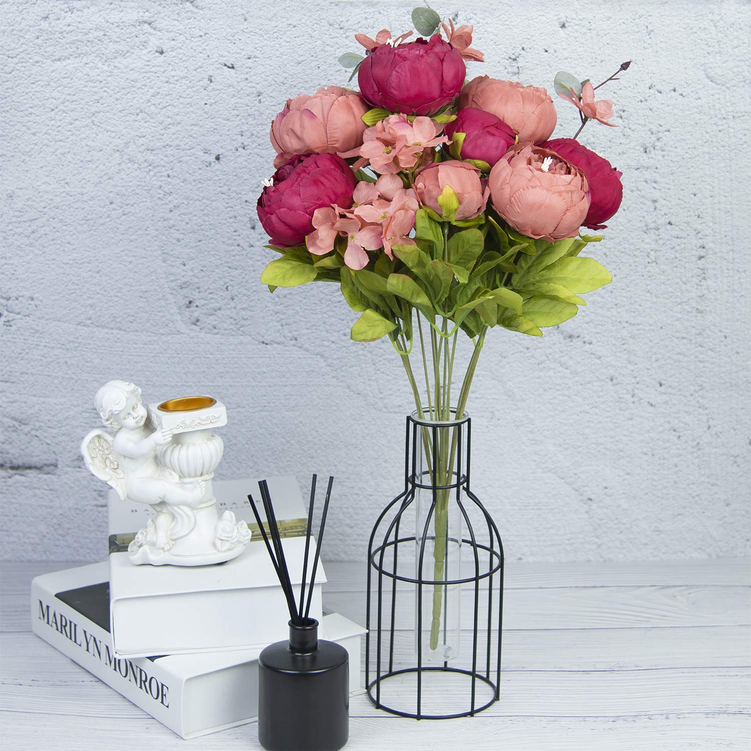 Bouquet Di Peonia Artificiale Color Crema 45 Cm - Foto 7