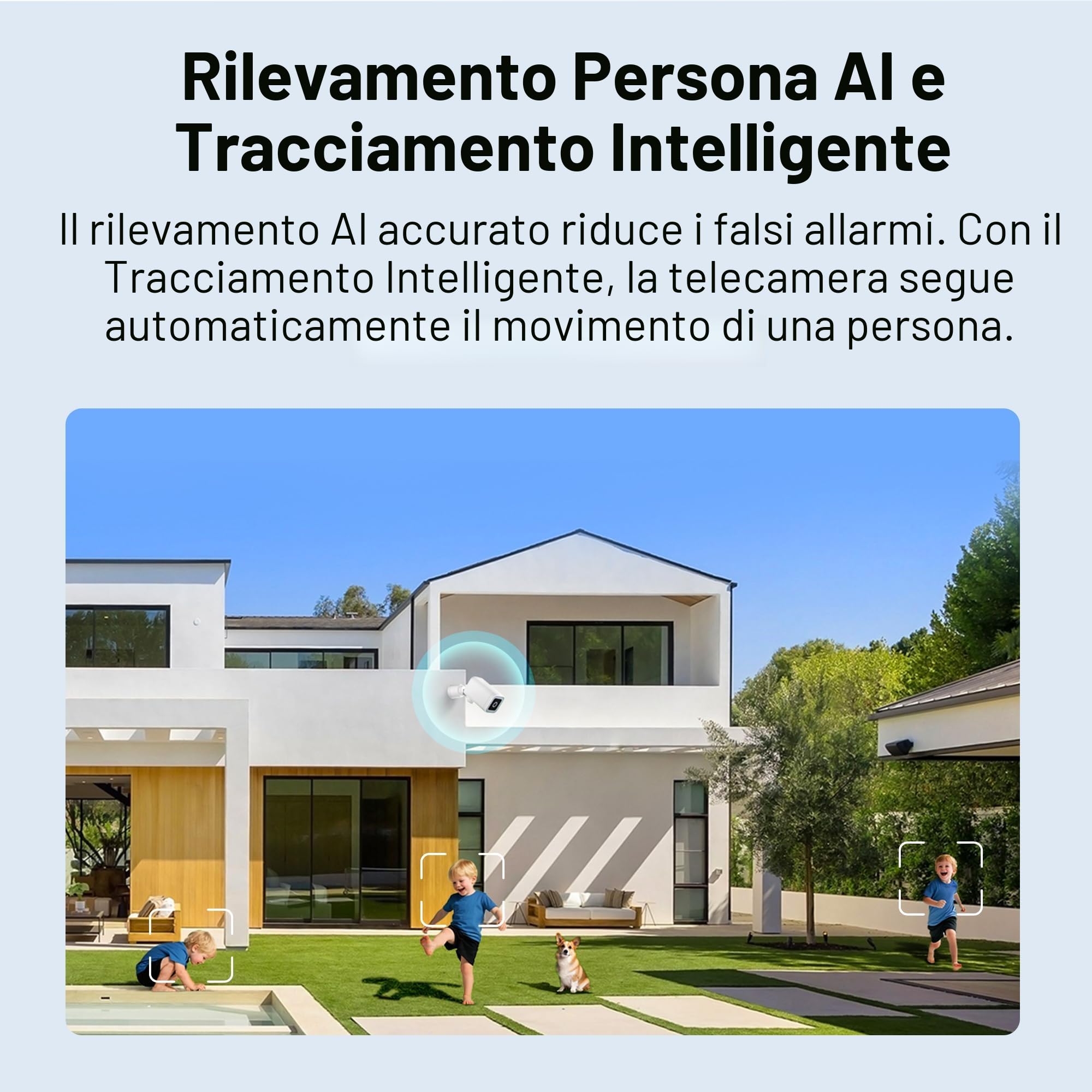 SONOFF CAM-B1P Telecamera di Sicurezza Esterna 2K HD, Visione Notturna a Colori, 180° Panorama, AI Rilevamento Tracciamento, IP65 Impermeabile, Audio Bidirezionale, Compatibile Smart Home
