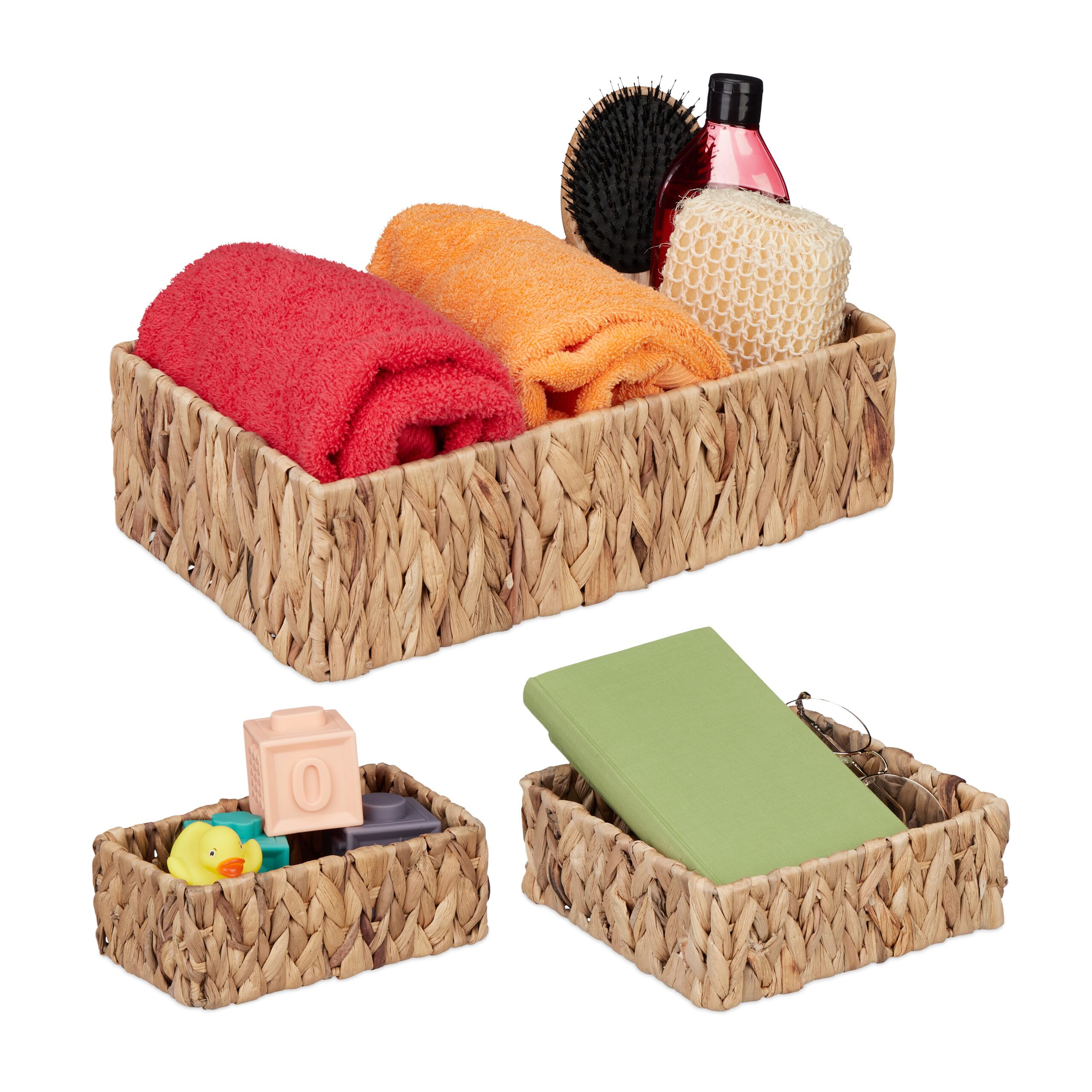 Panier de rangement Relaxdays eichhornia trois tailles de paniers