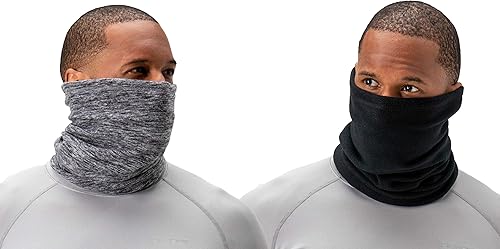 DEVOPS Paquete de 2 polainas térmicas de forro polar para hombre, protección contra el viento