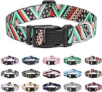 Vista 22 de Mercano Collar ajustable para perro, patrones de diseño especial, collar de nailon suave, cómodo y duradero, para perros pequeños, medianos