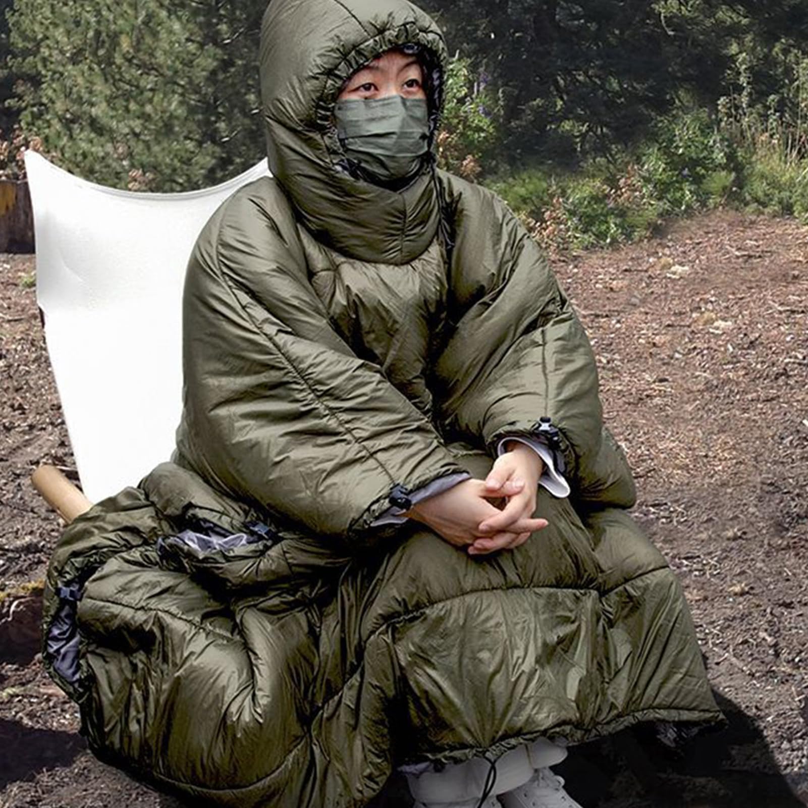 Poncho multiuso per esterni, per campeggio, sacco a pelo, amache con | cappuccio, coperta indossabile per tutte le stagioni, borsa per amaca, sotto trapunte poncho, coperta isolante leggera
