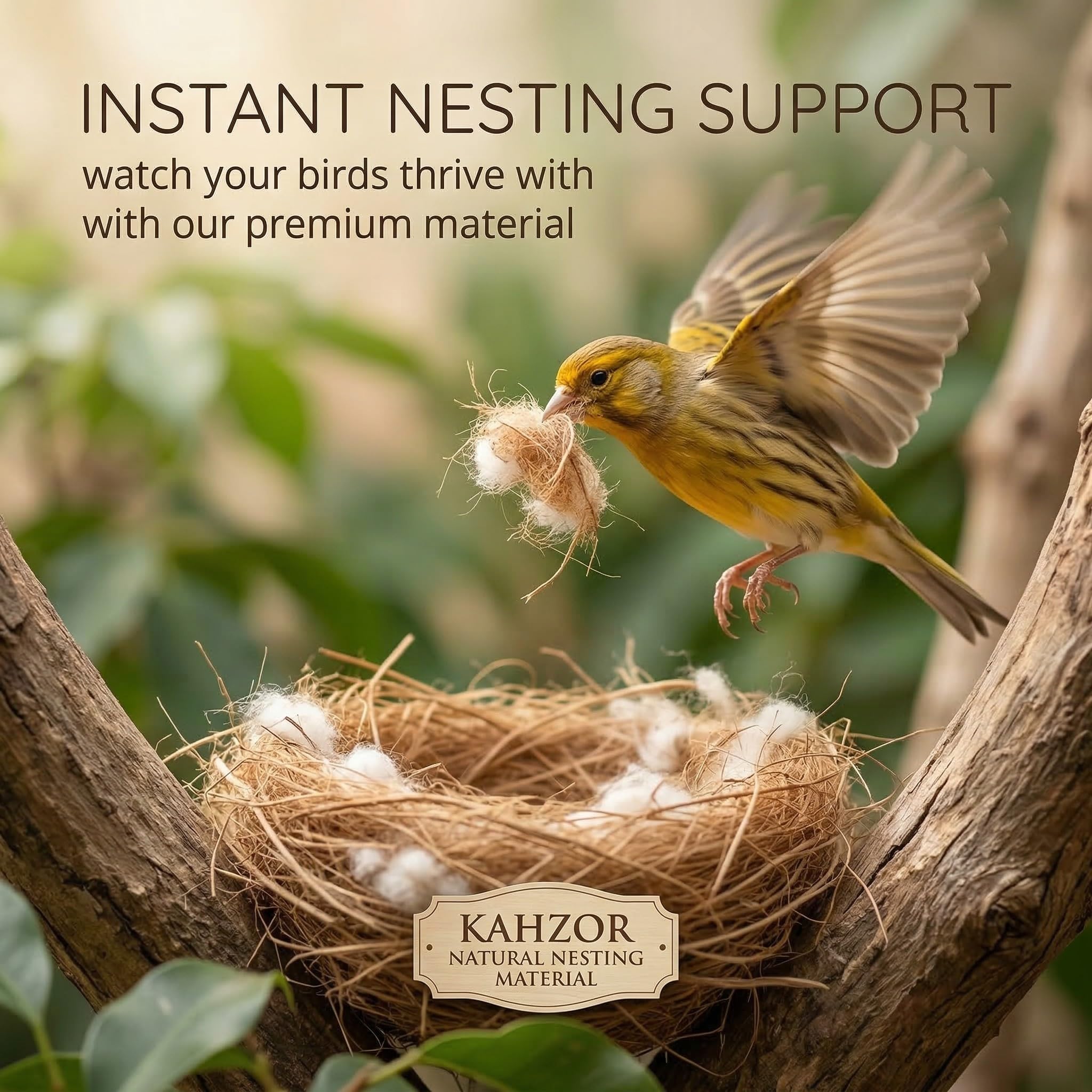 Matériau Naturel Pour Nidification d'Oiseaux, Mélange de Paille, Jute, Soie et Coton, Idéal Pour Nids de Canaris, Perruches et Autres Oiseaux, 40g