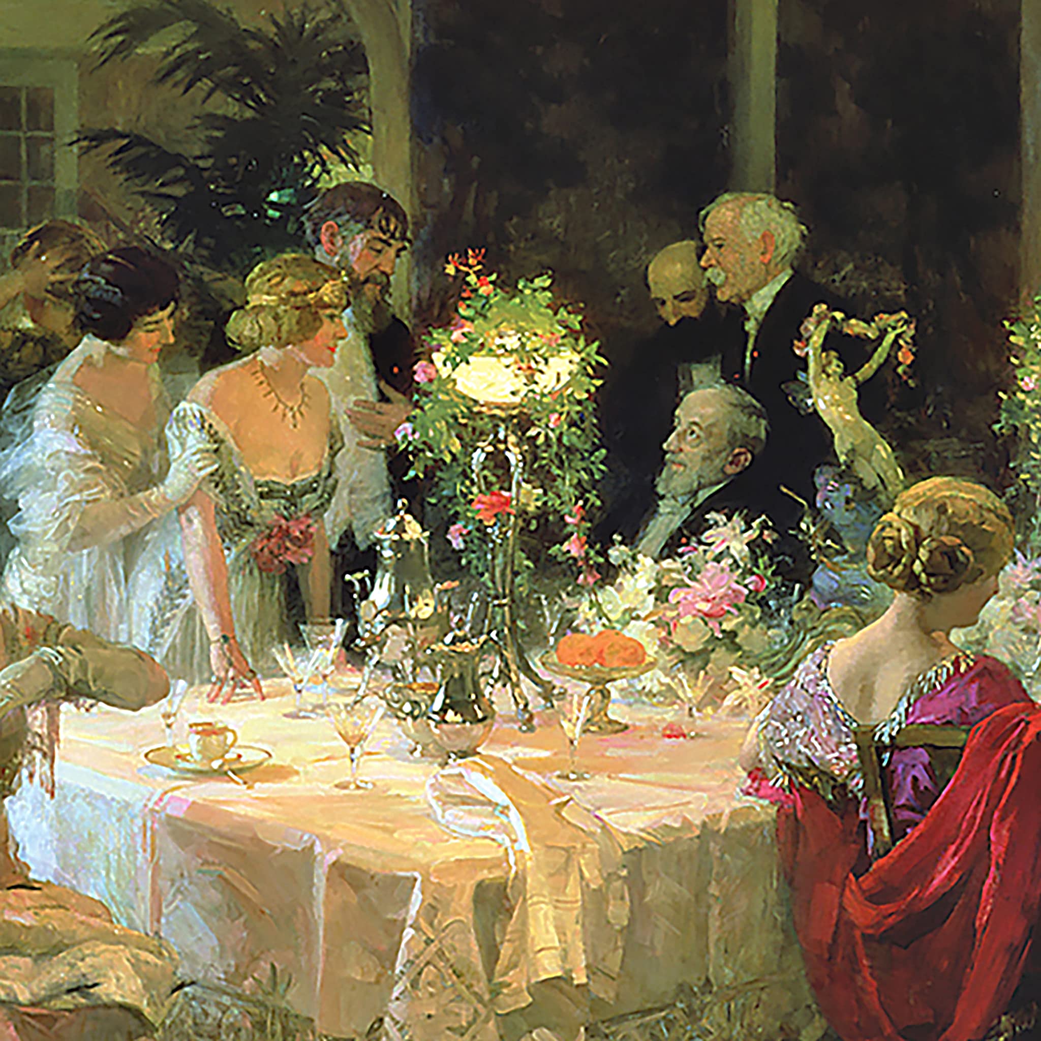 原画　「Dinner」　アクリル画　作品 Amazon.com: Design Toscano The End of Dinner, Canvas Replica