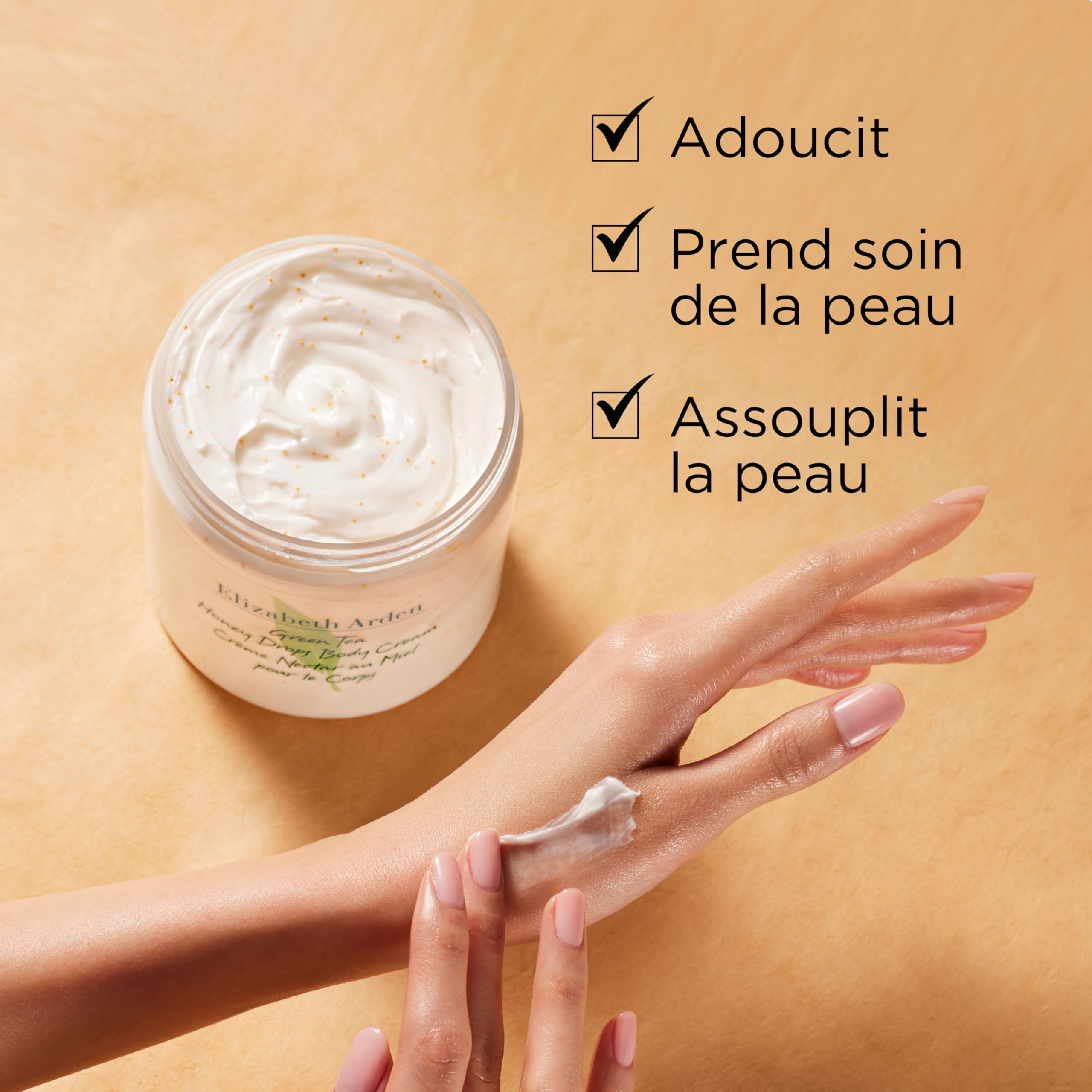 Elizabeth Arden, Green Tea, Crème hydratante corps, Crème pour le corps à base de Nectar au Miel et Thé Vert, Hydrate, Apaise et Adoucit, Senteur Energisante et Stimulante