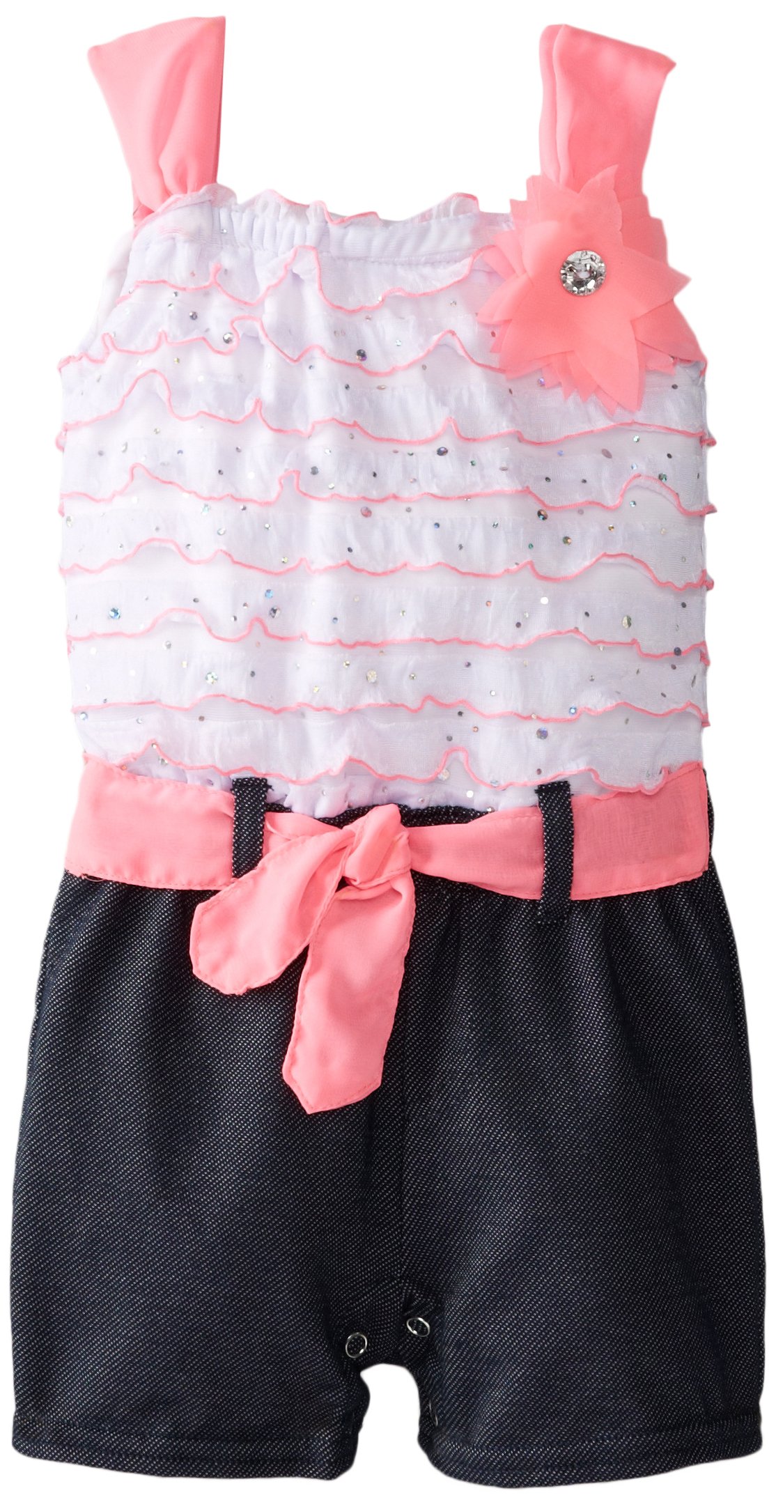 Little Lass Baby-Girls Newborn Romper Eyelash Disco Dot