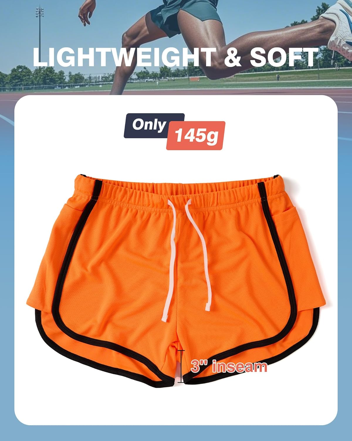 AIMPACT Mens Mesh Shorts 3 Inch Running Gym Athletic Workout Bodybuilding Booty Track Shorts Vintage Fitted Short - Image 6