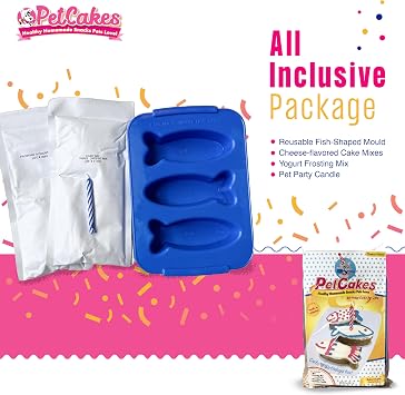 PetCakes Cat Birthday Cake Kit - Natural Treats - Cheese Flavor Kitten & Cat Food - 5.5 Oz