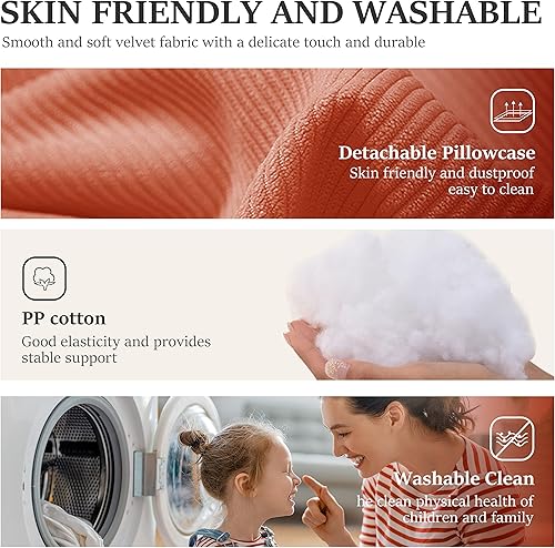 Miniatura 66 de Almohada de cuña para sentarse en la cama, almohada de lectura para adultos, soporte para respaldo, almohada de cabecero, sofá cama, cojín