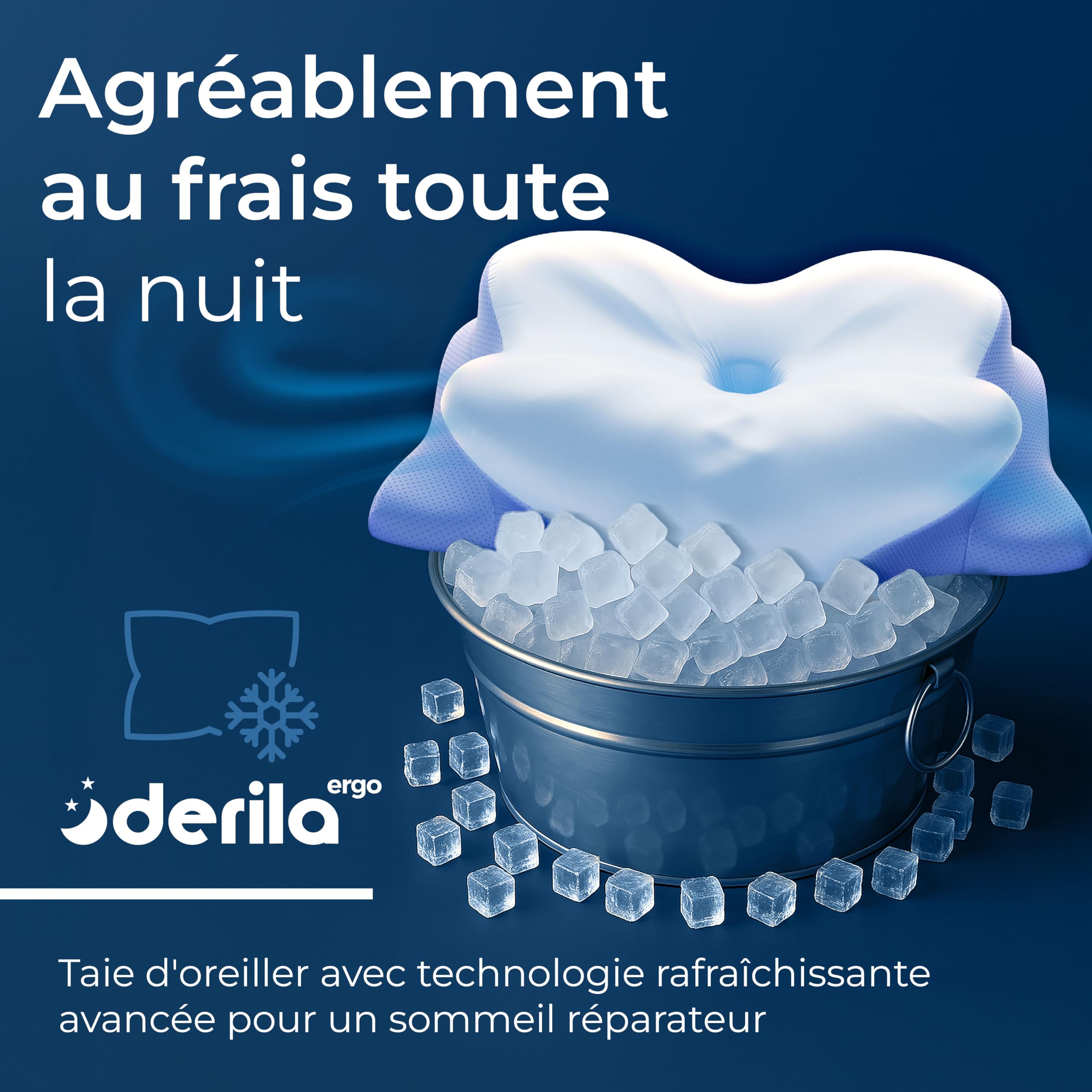 Derila Oreiller Mémoire de Forme Cervical Papillon Rafraîchissant pour Dormeurs Côté Dos et Ventre