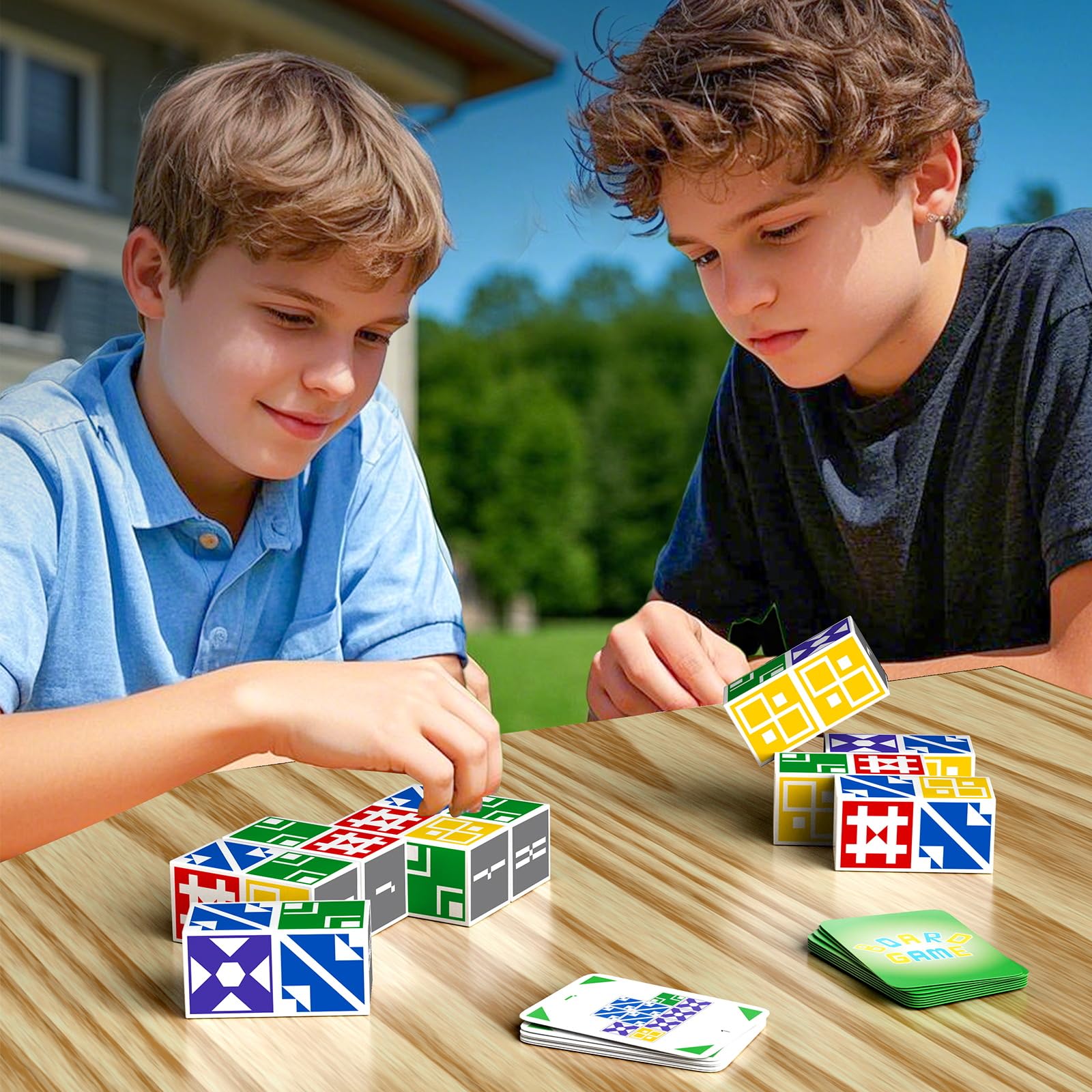 Matching Puzzle Game for Kids & Adults, Family Board Games Block for Boys & Girls Ages 6-8 8-12, 2+ Player Card Puzzles for Children 6+ Year Olds