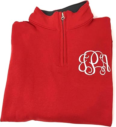 monogrammed pullover quarter zip