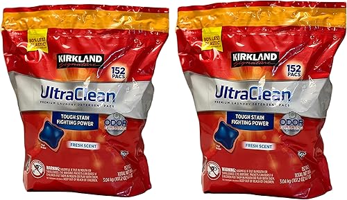 Kirkland Signature Ultra Clean - Detergente para lavandería 152 Pacs paquete de 2