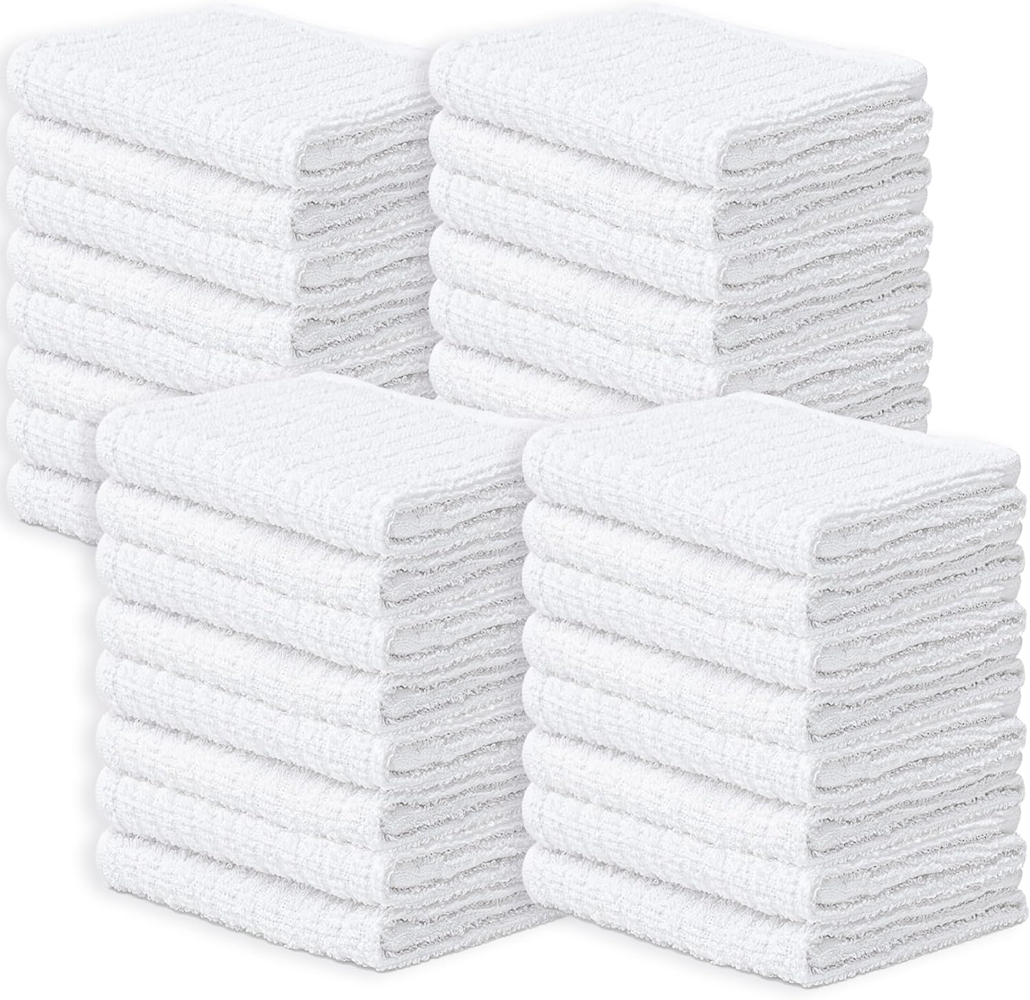 Looperry White Terry Cloth Rags (60 Pack Bulk) 13"x13" Inches Commercial Grade Dish Cloth Multipurpose Cleaning Rags for Housekeeping, Car Wash. Absorbent & Reusable Bar Mop Towels for Kitchen Cotton